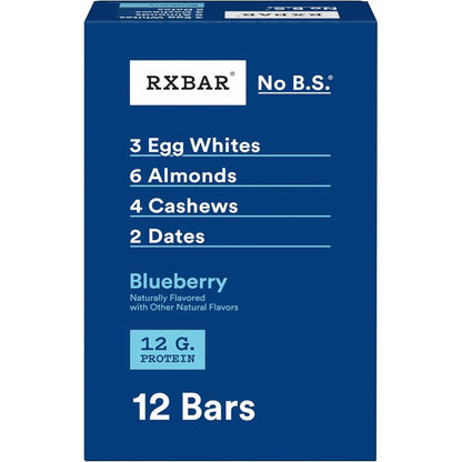 RXBAR Protein Bars, Protein Snack, Snack Bars, Blueberry, 22Oz Box (12 Bars)