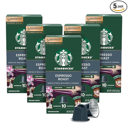 Starbucks by Nespresso Original Line Dark Roast Espresso, 50-count Espresso Pods