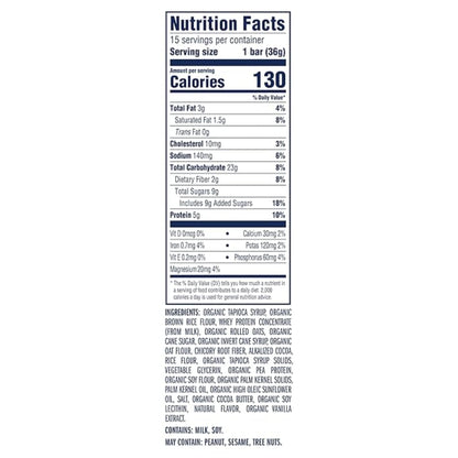 Zbar Protein - Cookies 'N Creme - Crispy Snack Bars - Made with Organic Oats - Non-GMO - 5g Protein - Gluten Free Protein Bars, School Snacks (15 Pack)