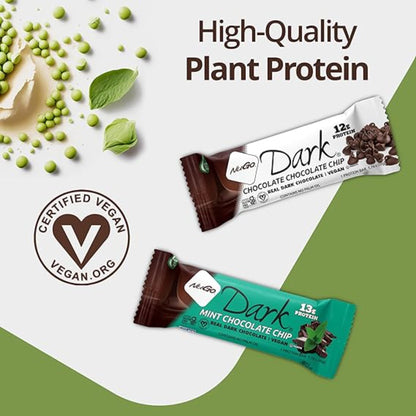 NuGo Dark Chocolate Pretzel and Sea Salt, 12g Protein Bar, Vegan, Gluten Free, Non-GMO, Kosher Pareve, 24 Count